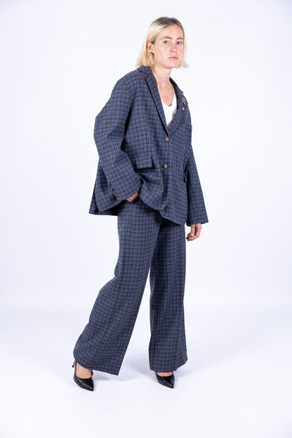 Tensione In - Pantalone palazzo con quadri