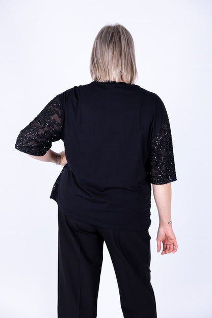 Dejavu - Maglia spacchetti con paillettes