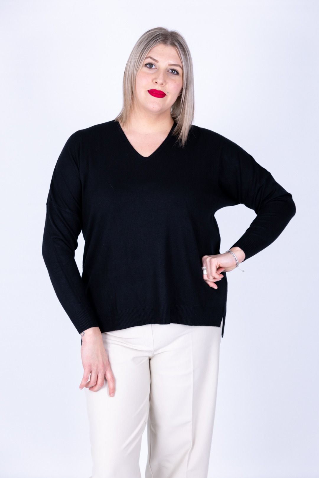 Dejavù - Maglia scollo a V con spacchetti