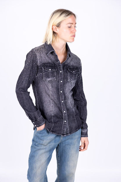 Le Streghe - Camicia Jeans strass