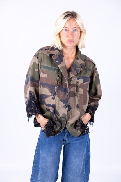 Tensione In - Giacca camouflage con pizzo
