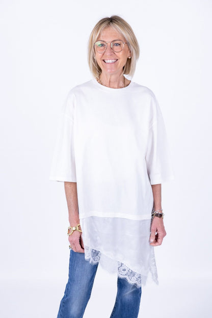 Susy Mix - T-shirt over con pizzo