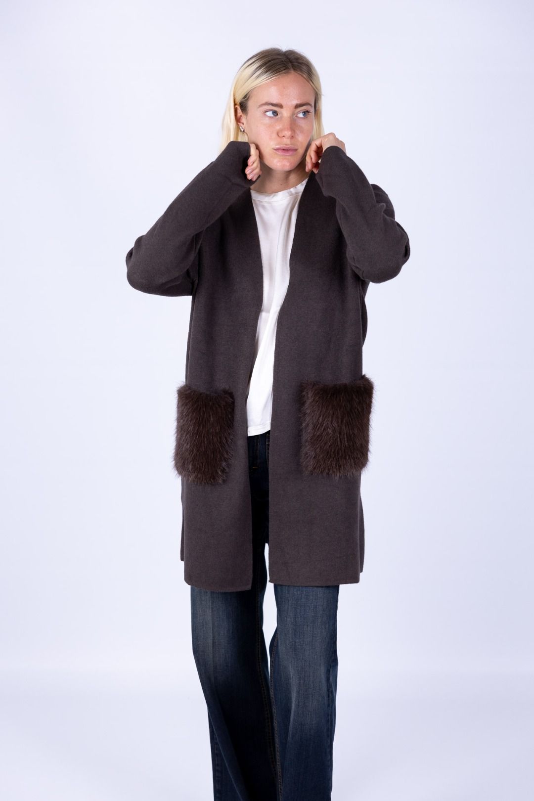 Susy Mix - Cappotto tasche ecopelliccia