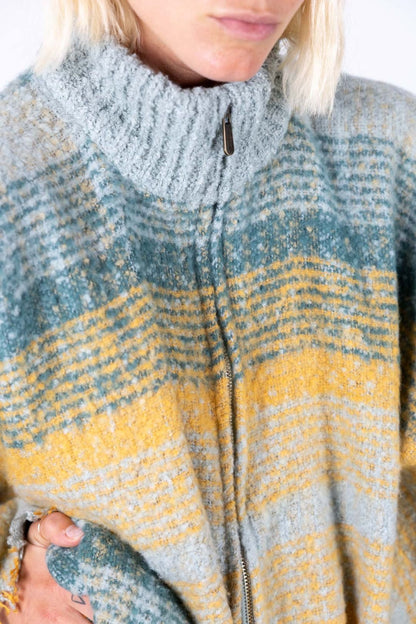 Surkana - Poncho a quadri con zip