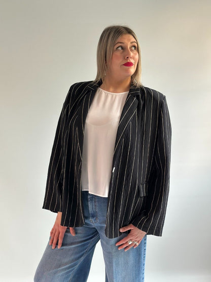 Susy Star - Giacca gessata nero