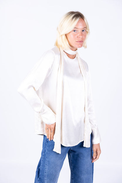 HaveOne - Camicia viscosa con fiocco