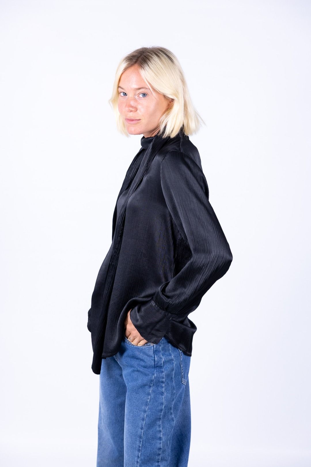 HaveOne - Camicia viscosa con fiocco