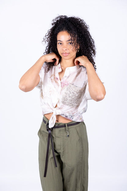 Susy Mix - Camicia fantasia tasca in paillettes