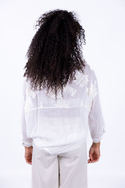 Tensione In - Camicia mussola con ricamo