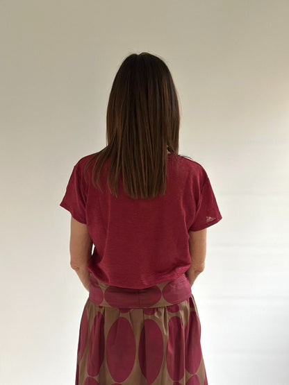 Novepuntouno - T-shirt slim in lino