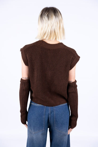 Susy Mix - Gilet c/bottone gioiello e manicotti