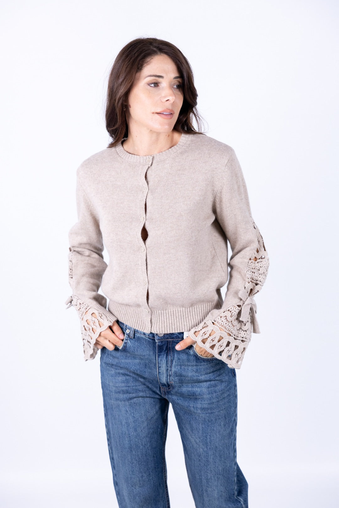 Philia Loft - Cardigan con pizzo