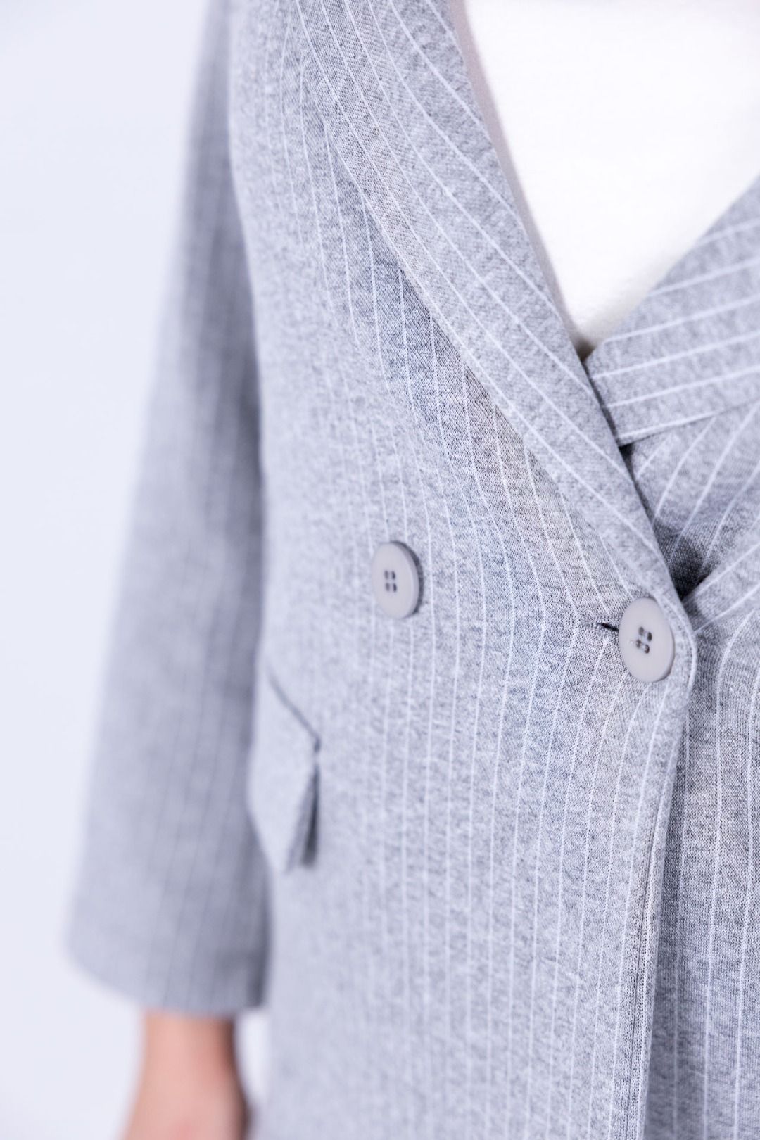 Ragno - Completo gessato curvy giacca e pantalone