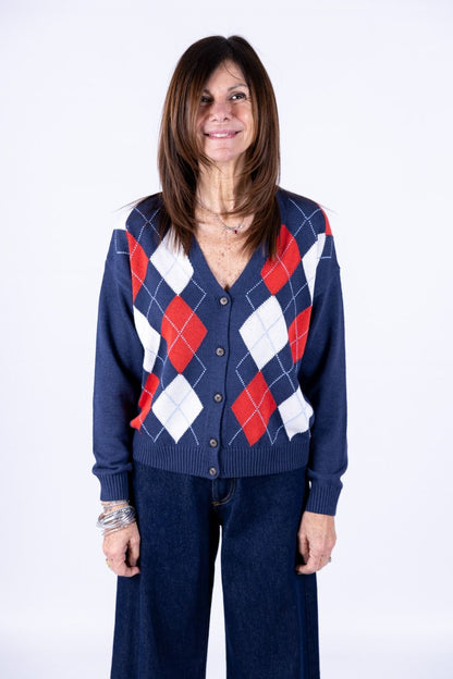 Tensione In - Cardigan rombi