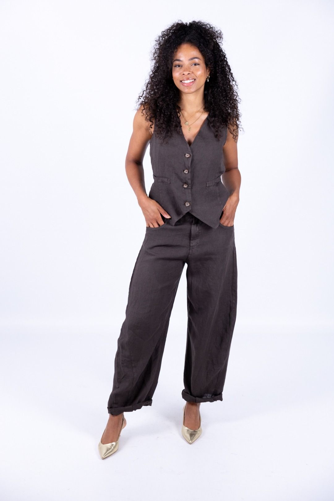 Tensione In - Completo lino Gilet e Pantalone