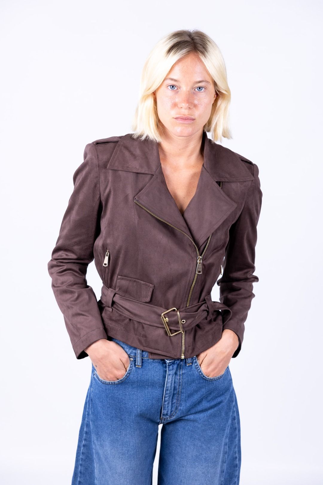 Susy Mix - Chiodo con fibbia in eco dainetto