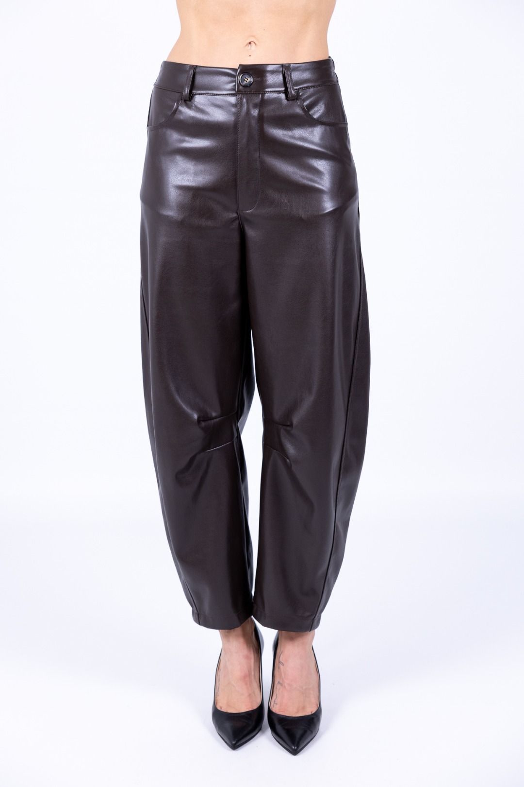 HaveOne - Pantalone baloon ecopelle