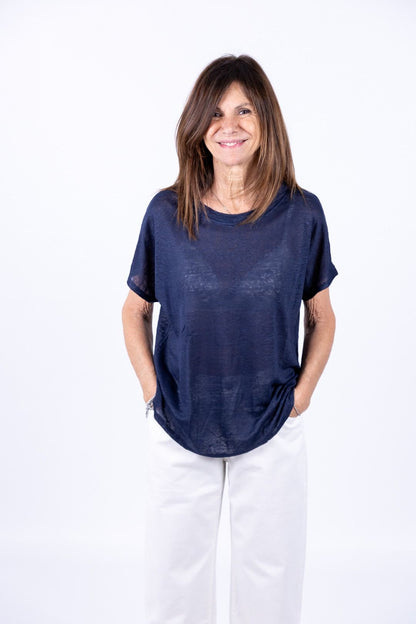 Novepuntouno - T-shirt over in lino