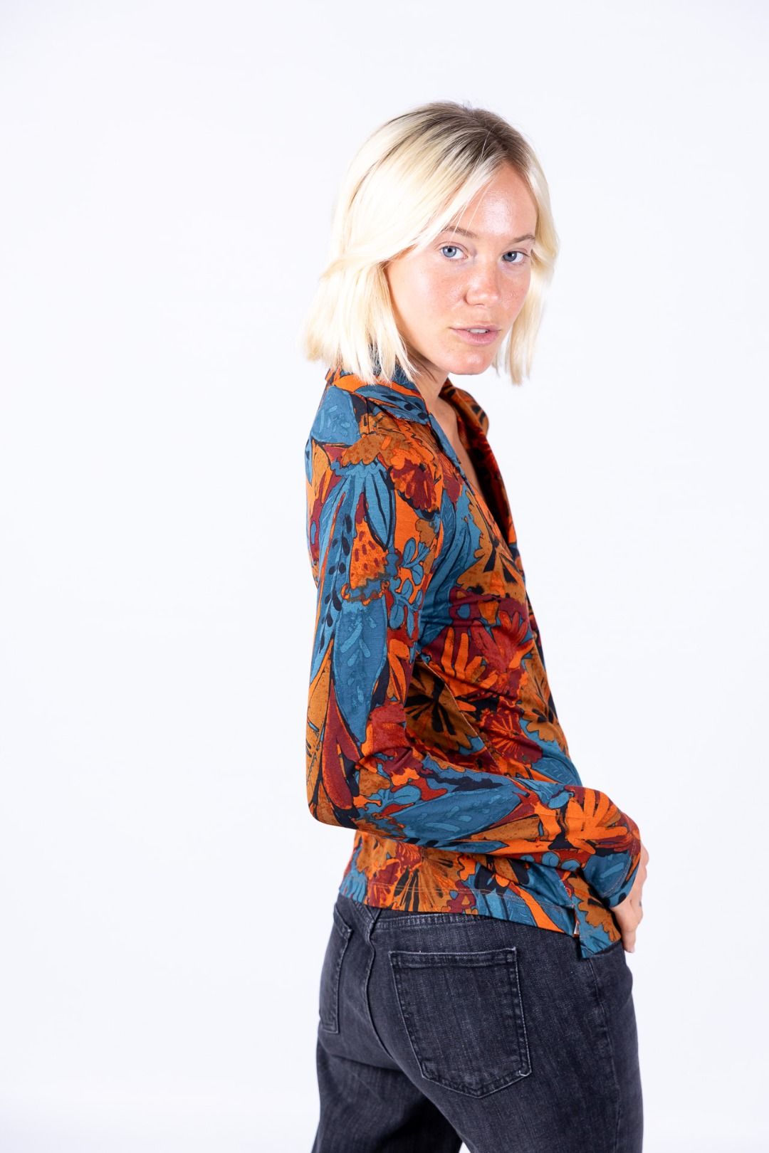 Surkana - Camicia fantasia collo smoking