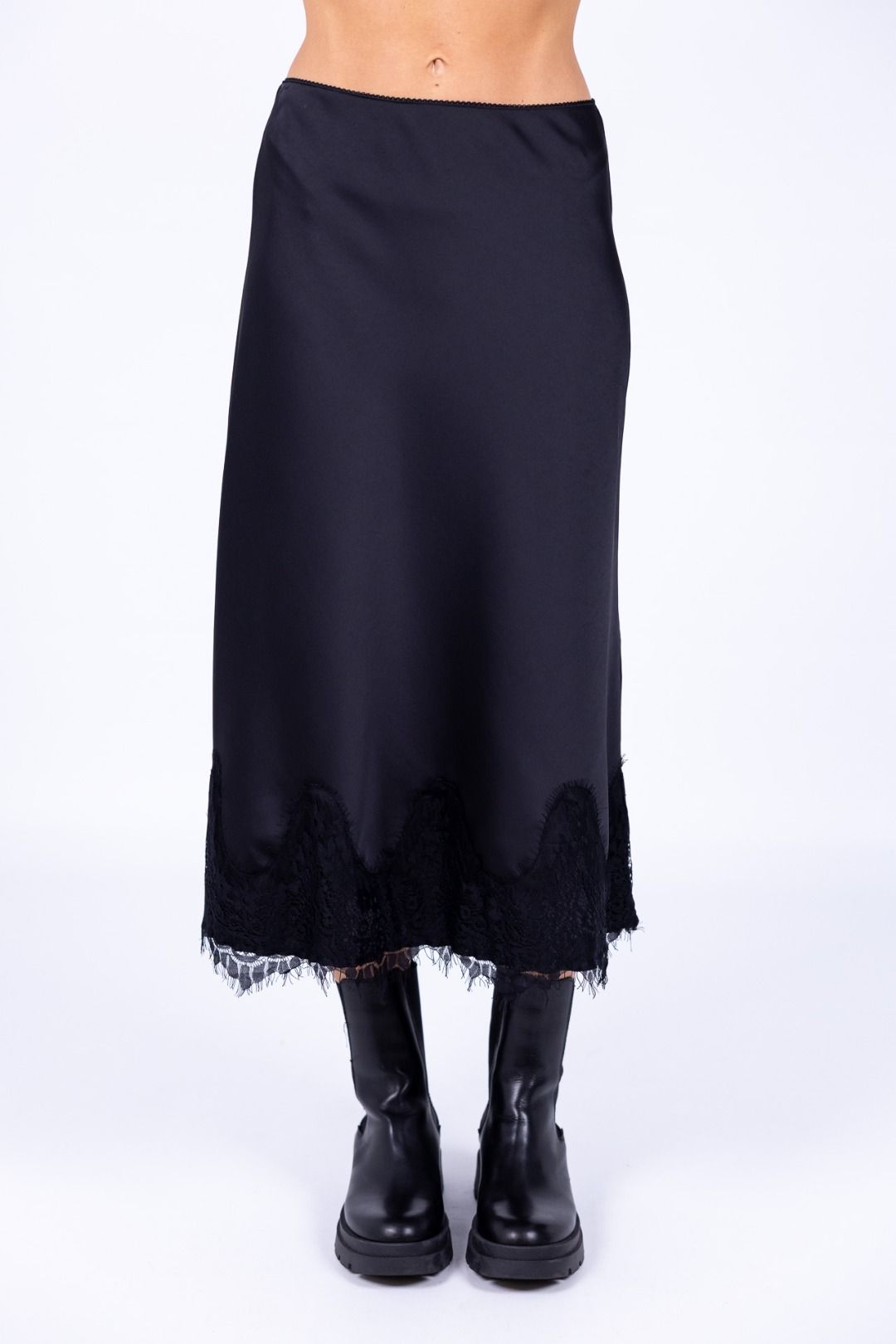 Tensione In - Gonna satin pizzo