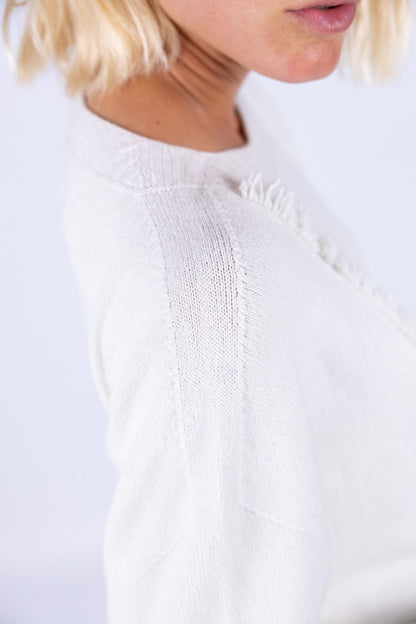 Arvs - Maglia barchetta con frangia verticale