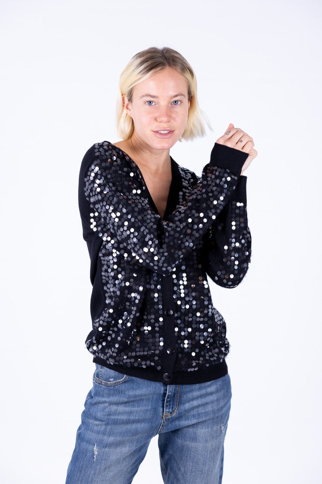 Susy Mix - Cardigan con paillettes