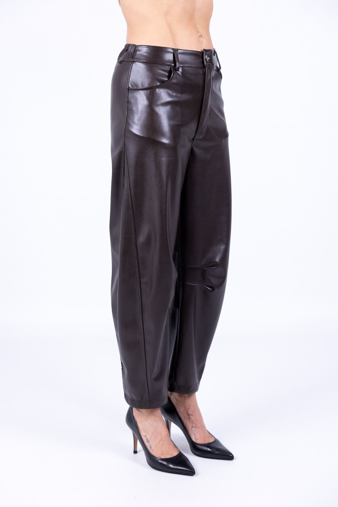 HaveOne - Pantalone baloon ecopelle