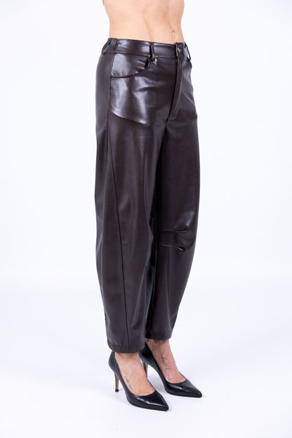 HaveOne - Pantalone baloon ecopelle