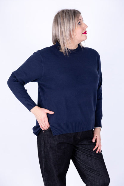 Ragno - Maglia collo a giro con costine sul collo