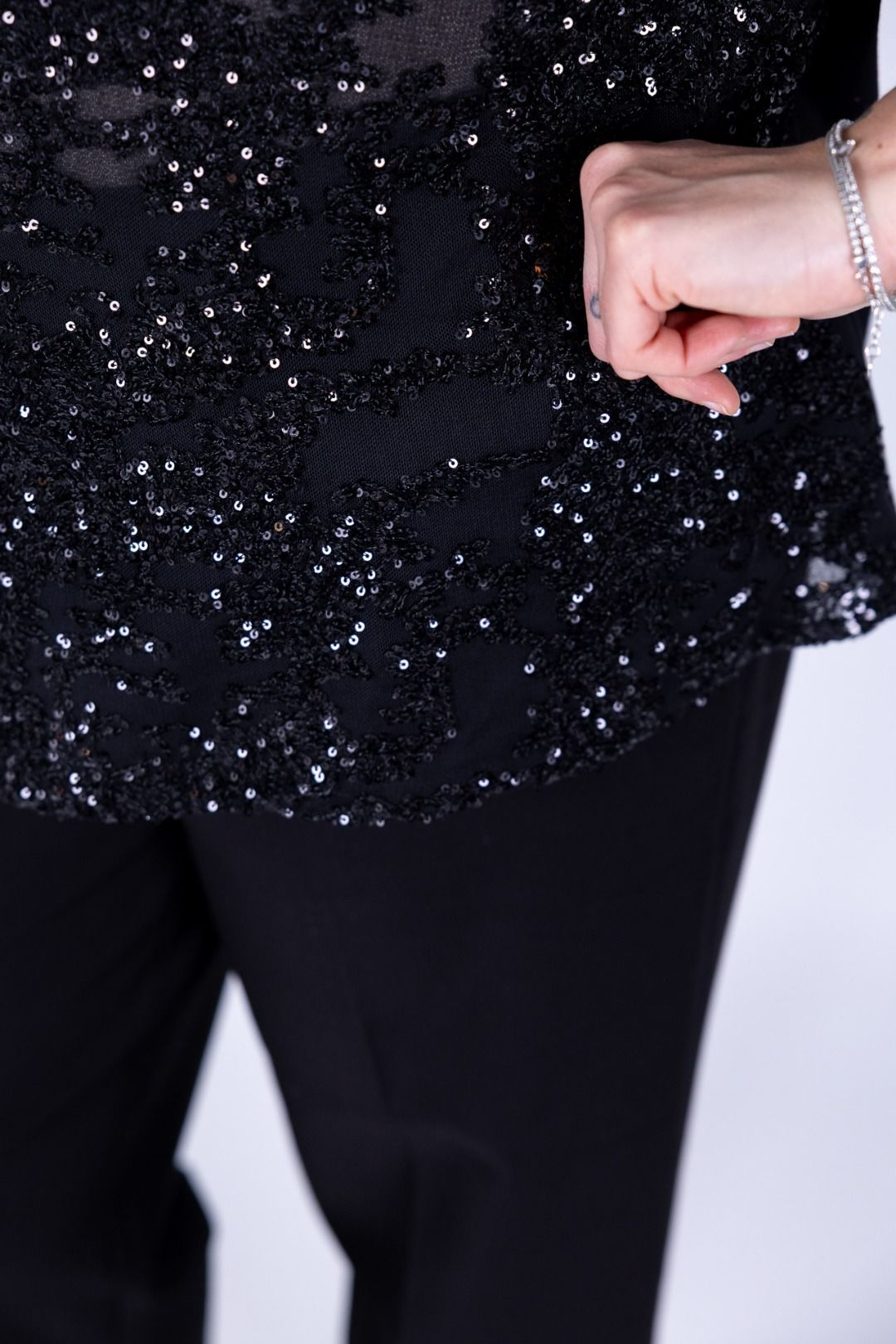 Dejavu - Maglia spacchetti con paillettes