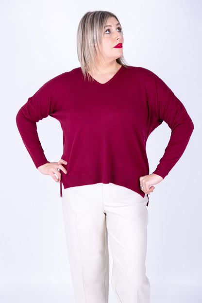 Dejavù - Maglia scollo a V con spacchetti