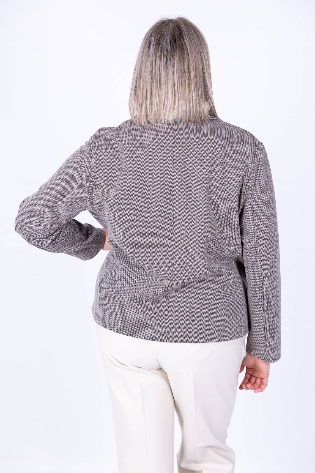 Ragno - Giacca gessata curvy doppio petto