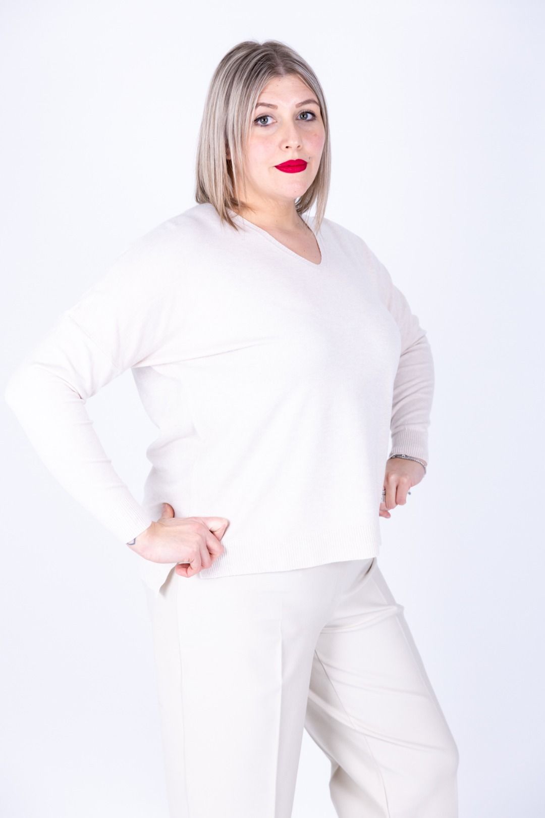 Dejavù - Maglia scollo a V con spacchetti