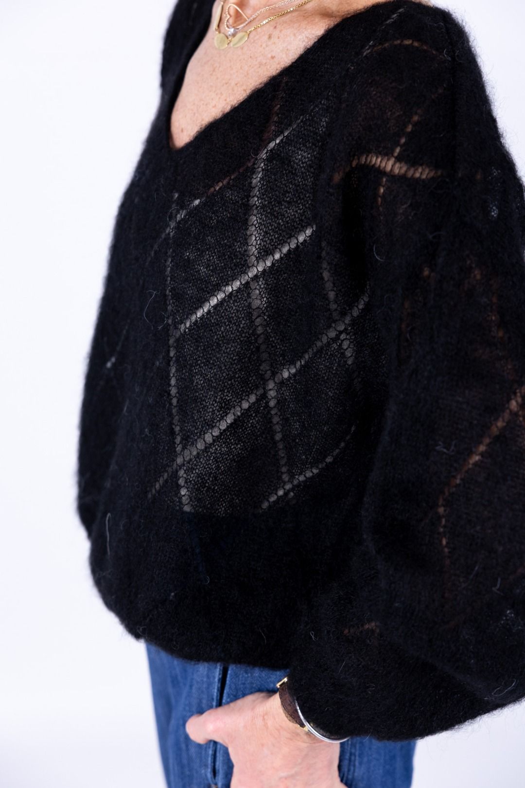 Amorė - Maglia ricamo kid mohair