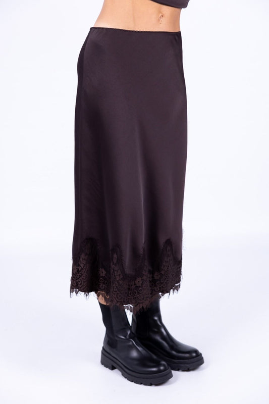 Tensione In - Gonna satin pizzo