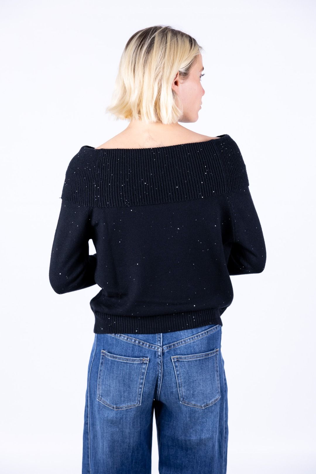 Susy Mix - Maglia shiffer con paillettes