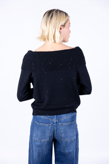 Susy Mix - Maglia shiffer con paillettes