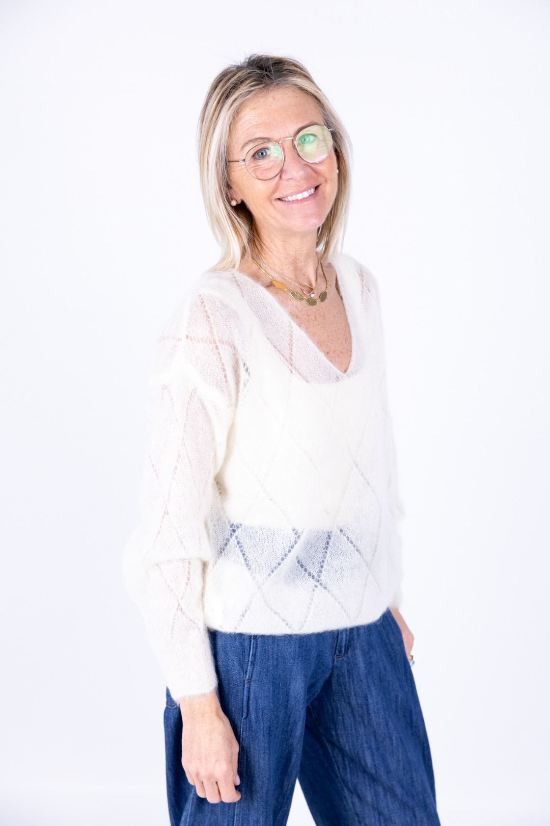 Amorė - Maglia ricamo kid mohair