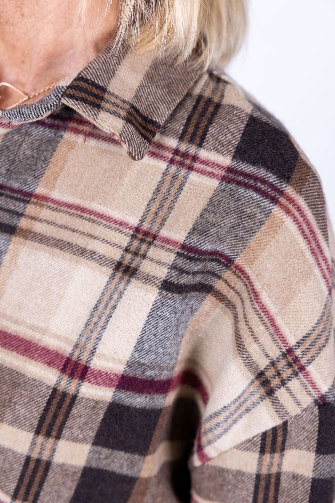 Susy Mix - Camicia quadri con cintura moro