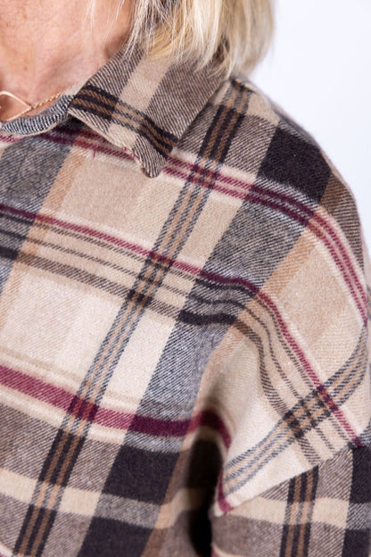 Susy Mix - Camicia quadri con cintura moro