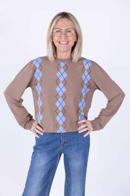 Tensione In - Maglia girocollo rombi