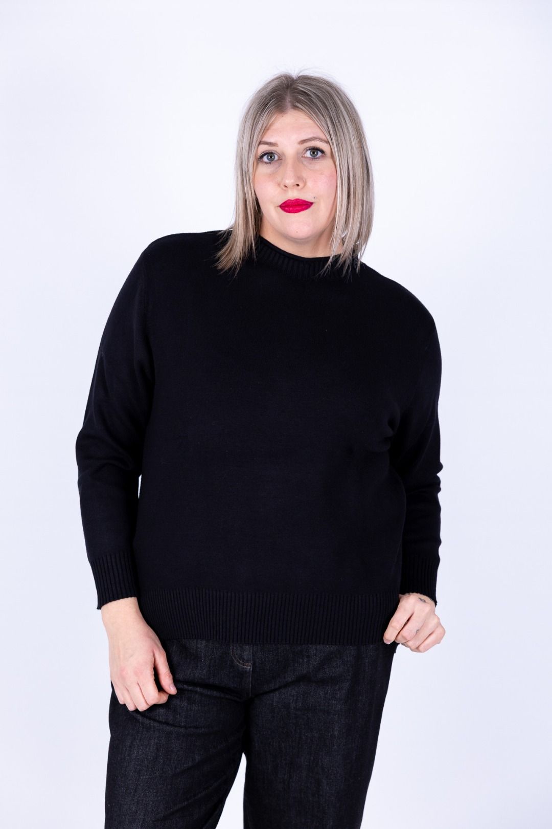 Ragno - Maglia collo a giro con costine sul collo