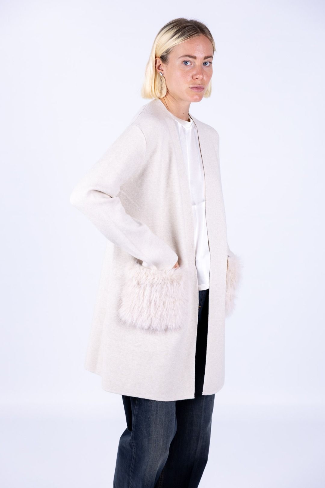 Susy Mix - Cappotto tasche ecopelliccia