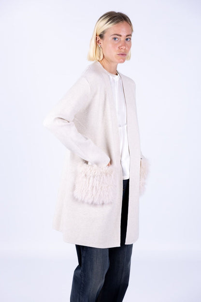 Susy Mix - Cappotto tasche ecopelliccia