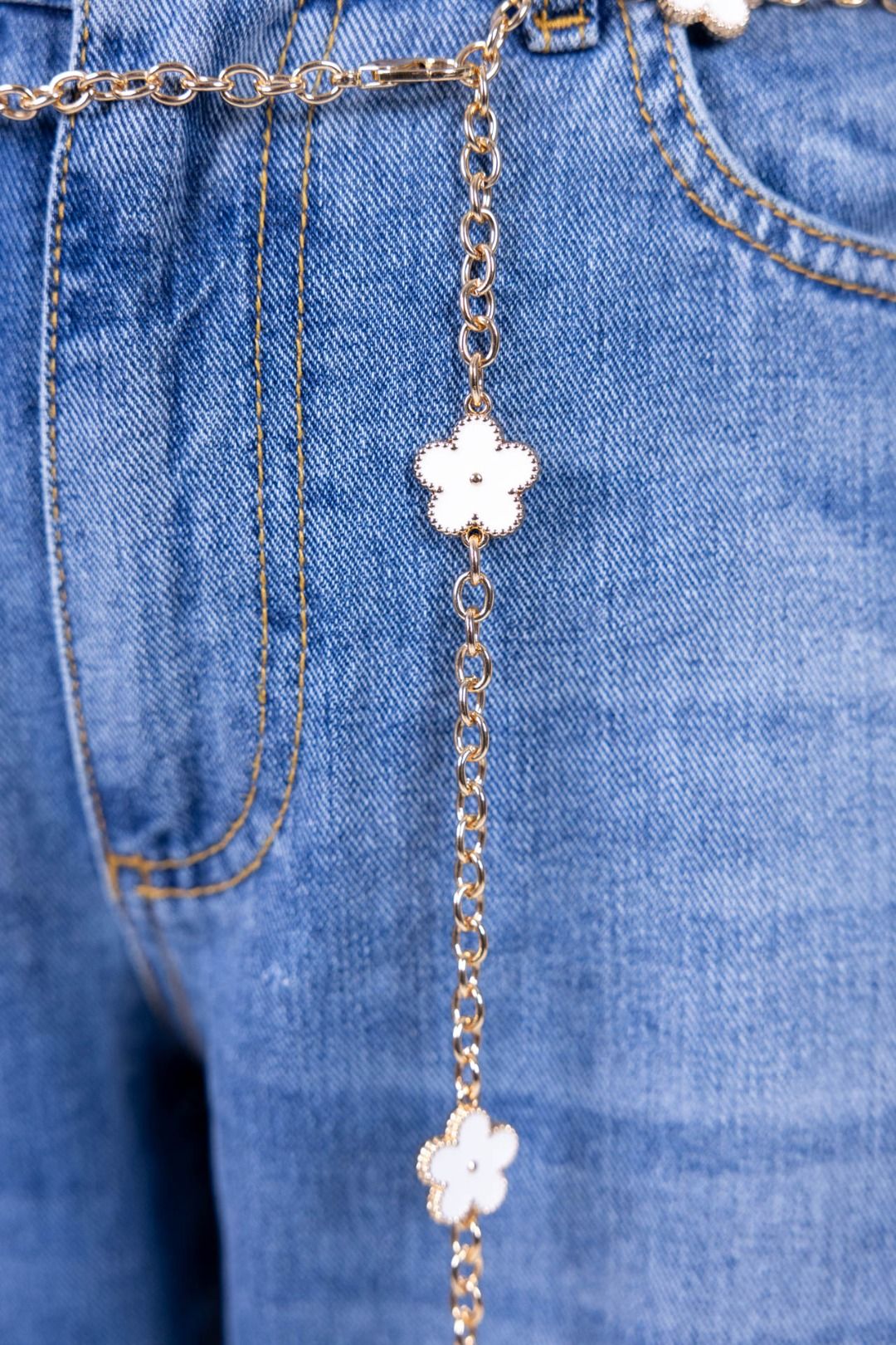 New Star - Cintura a catena con fiore