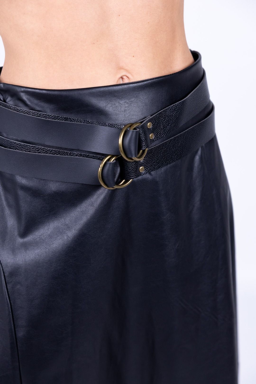 Le Streghe - Gonna Ecopelle con fibbie