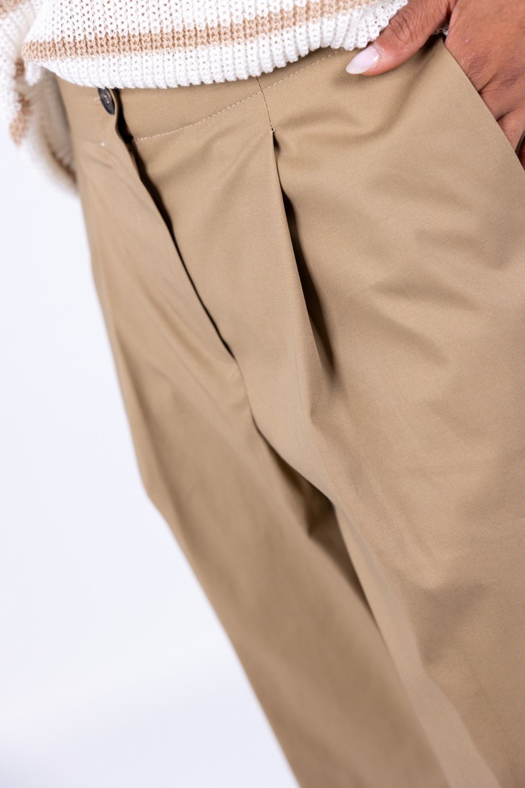 Tensione In - Pantalone cotone con pence