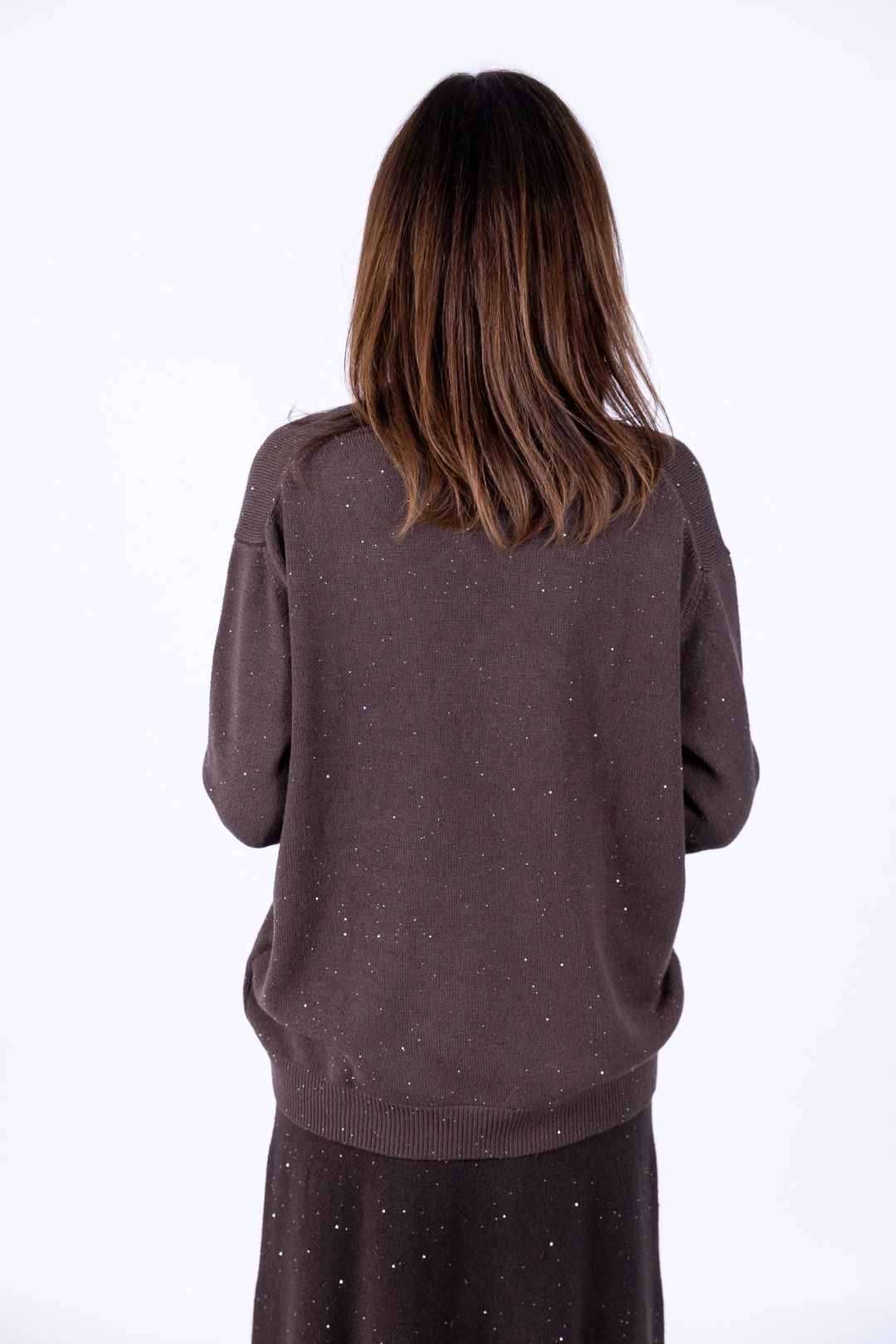 Susy Mix - Maglia scollo V in paillettes