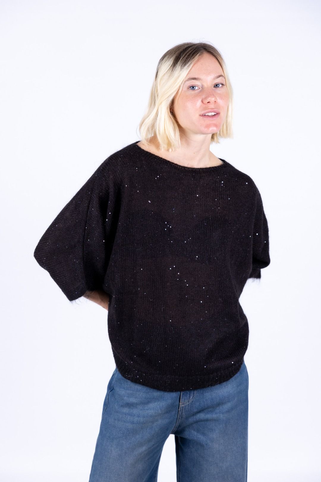 HaveOne - Poncho con paillettes