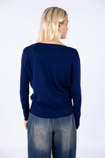 Bottega Artigiana - Maglia scollo barchetta spacchetto laterale